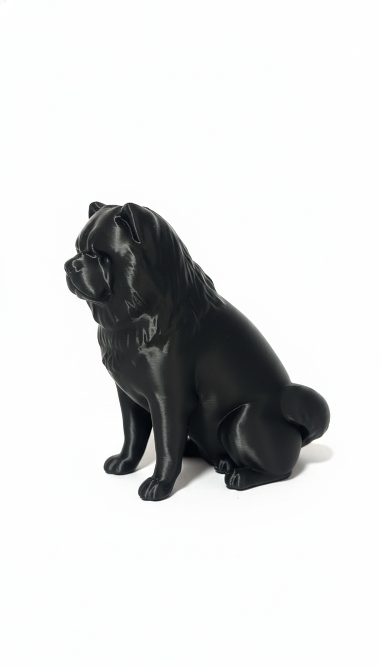 Escultura Minimalista Chow Chow – Coleção Adorno Noir