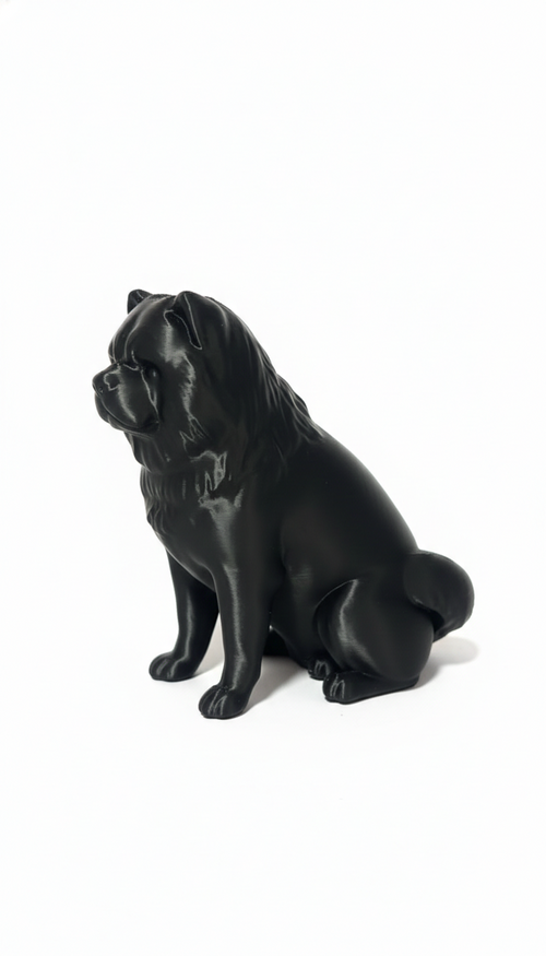 Escultura Minimalista Chow Chow – Coleção Adorno Noir
