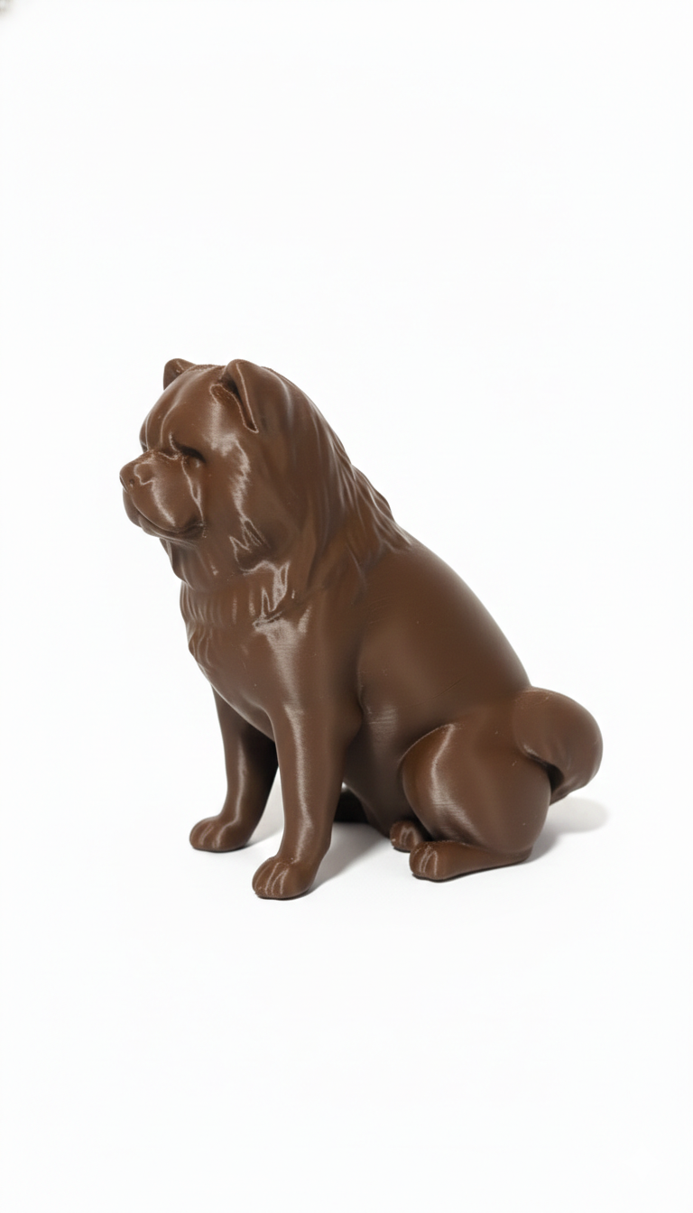 Escultura Minimalista Chow Chow – Coleção Adorno Noir